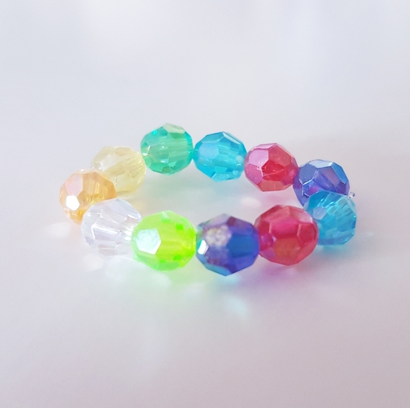 Bejeweled Ring Multi Colored Beads  Handmade Jewelry s8-9 - Picture 6 of 14